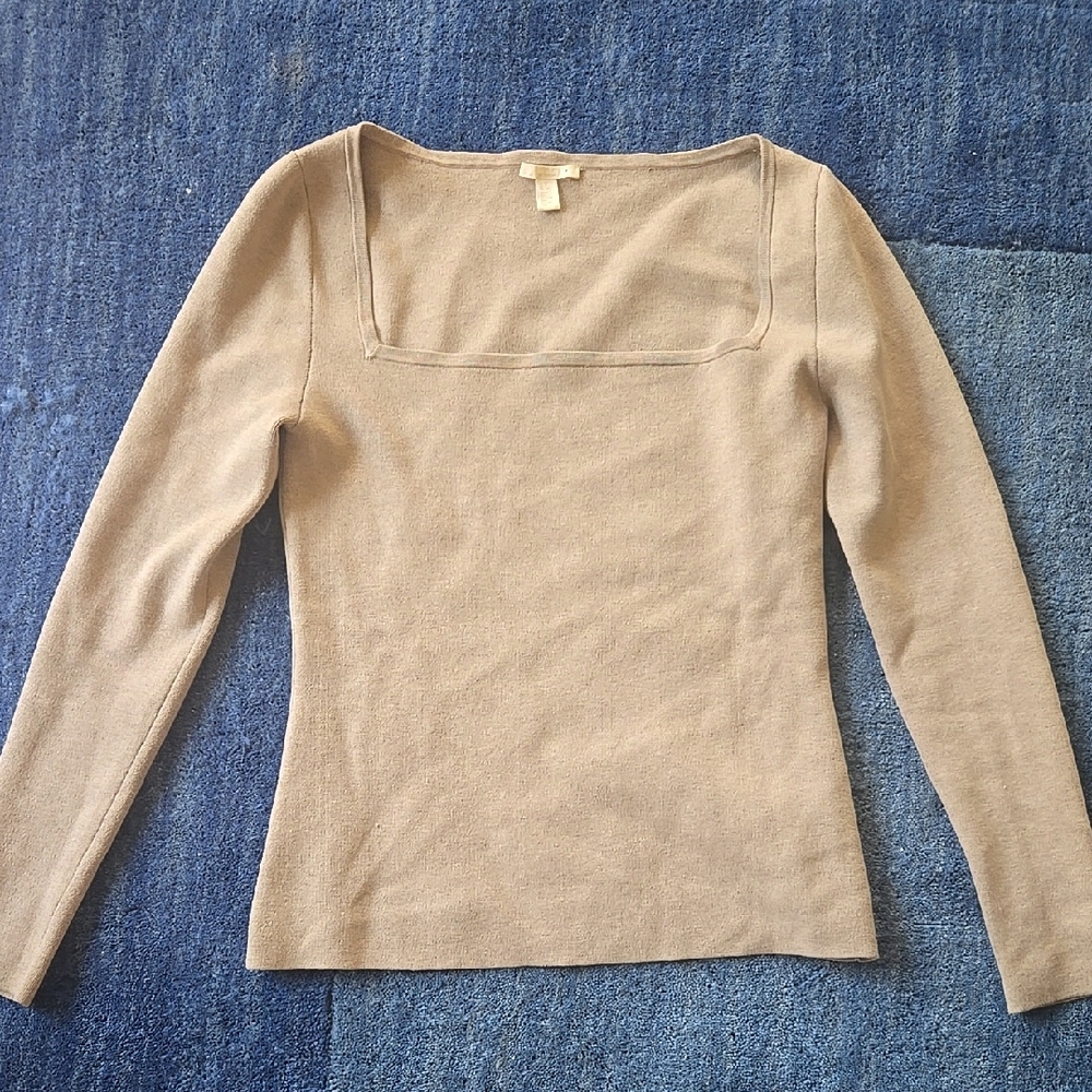 COS Long Sleeve Square Neck Top